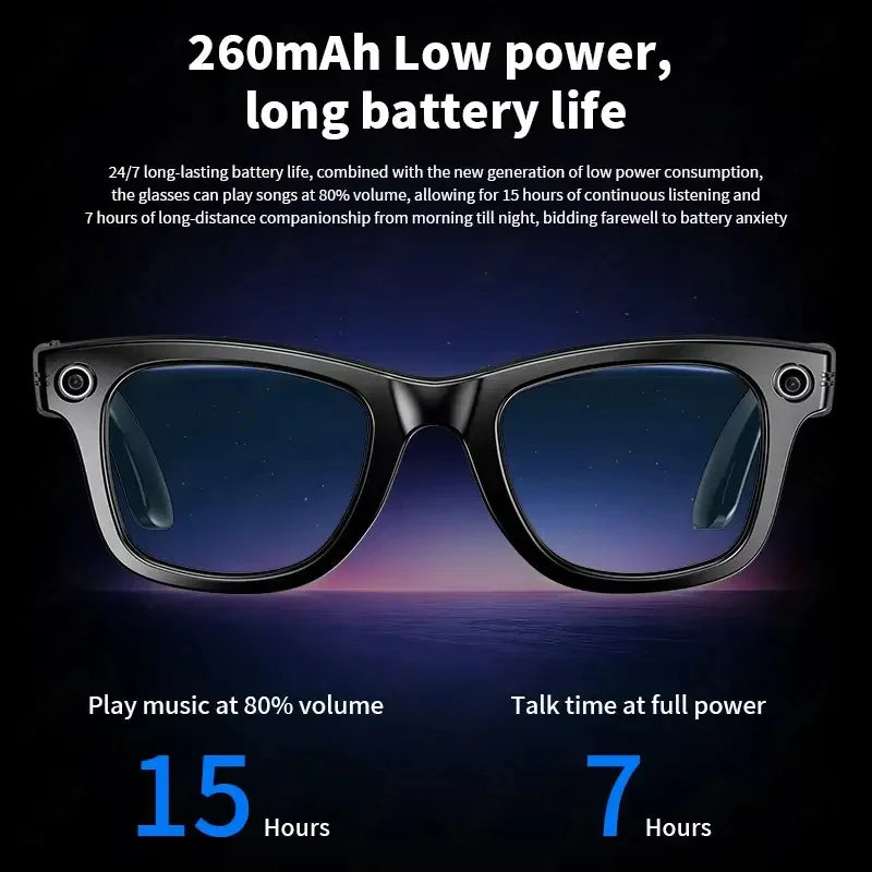 AI Smart Glasses with 8MP Camera – Video Recording, 100+ Language Translation, Bluetooth Call & Music, Sunglasses for Men & Women 2025 - SORAVA
