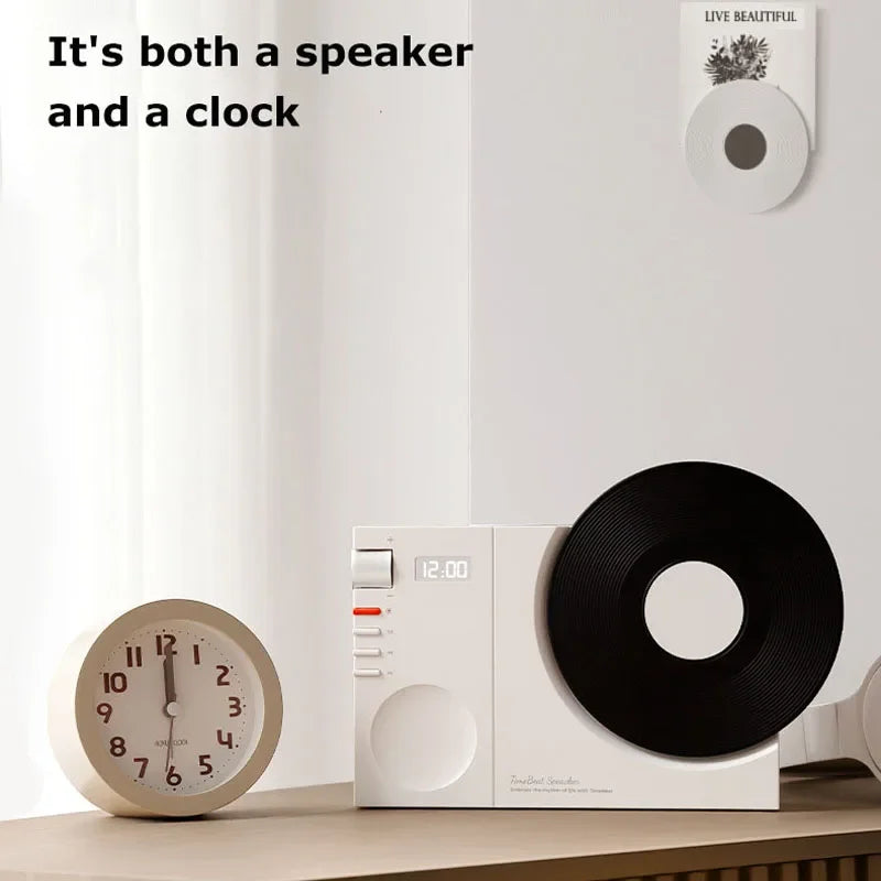 Mini Retro Bluetooth 5.3 Speaker – Wireless HiFi Music Box with AUX, TF Card, Clock Display & Retro Sound - SORAVA