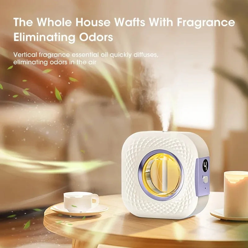 Desktop Aromatherapy Diffuser – USB Smart Air Purifier with LED Display & Ambient Lighting - SORAVA