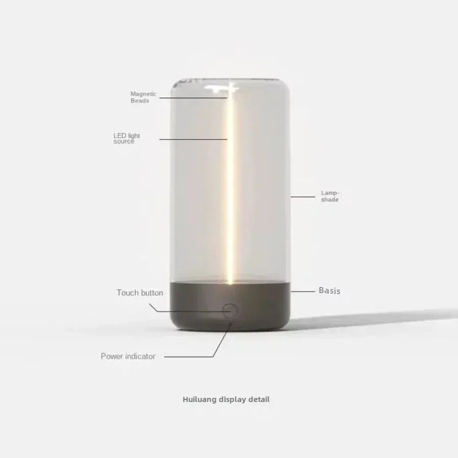 Portable Quantum Ambient Magnetic Light – Type-C Rechargeable, Eye Protection Lamp for Bedroom, Study & Camping - SORAVA