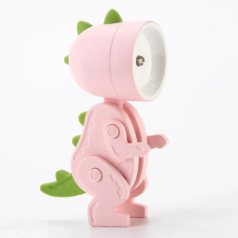 Mini Cartoon LED Table Lamp – Cute Folding Night Light with Adjustable Angle, Eye Protection, Battery Powered - SORAVA