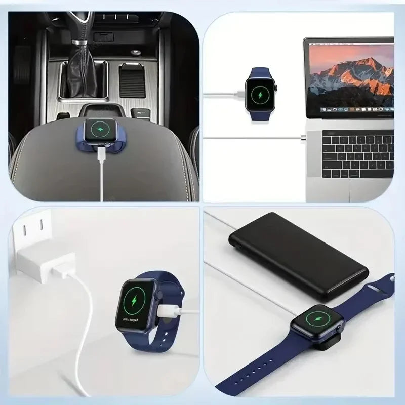 Portable Wireless Apple Watch Charger – Fast Charging Dock with Type-C & 8-Pin Dual Interfaces for Series Ultra, SE & 1–9 - SORAVA
