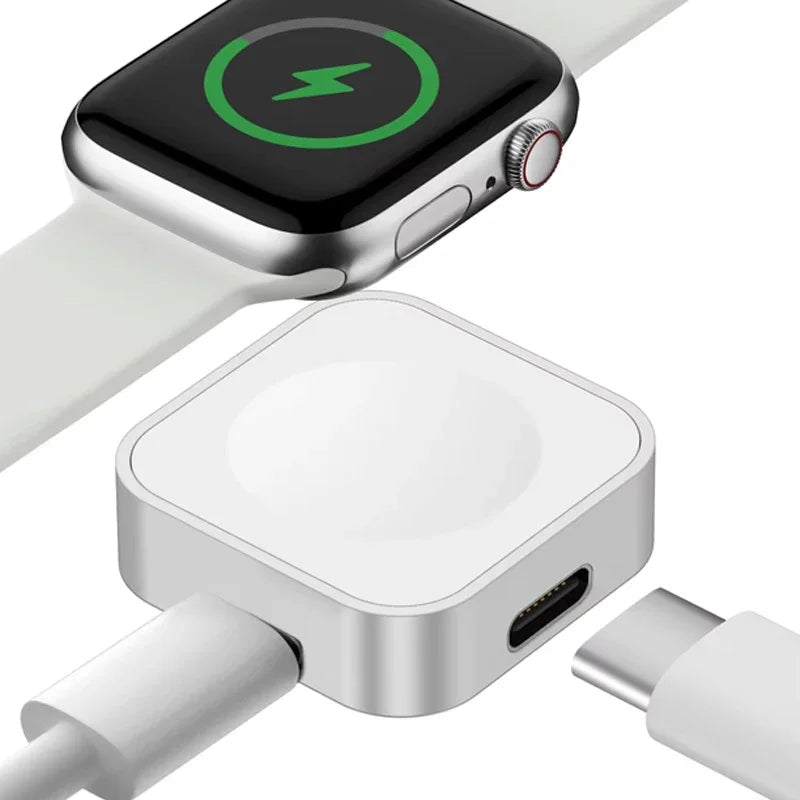 Portable Wireless Apple Watch Charger – Fast Charging Dock with Type-C & 8-Pin Dual Interfaces for Series Ultra, SE & 1–9 - SORAVA