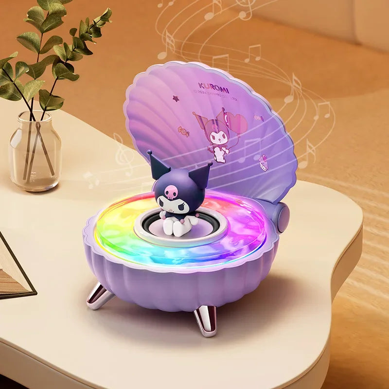 Sanrio Kuromi Mini Bluetooth Speaker – K39 Kawaii Wireless Portable Night Light, My Melody Shell Series, Perfect Anime Girl Gift - SORAVA