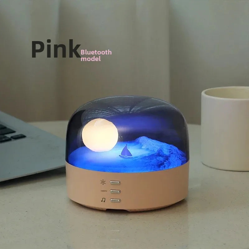 Creative Moon Night Light & Bluetooth Speaker – Eye Protection LED Atmosphere Lamp, Perfect Birthday Gift - SORAVA