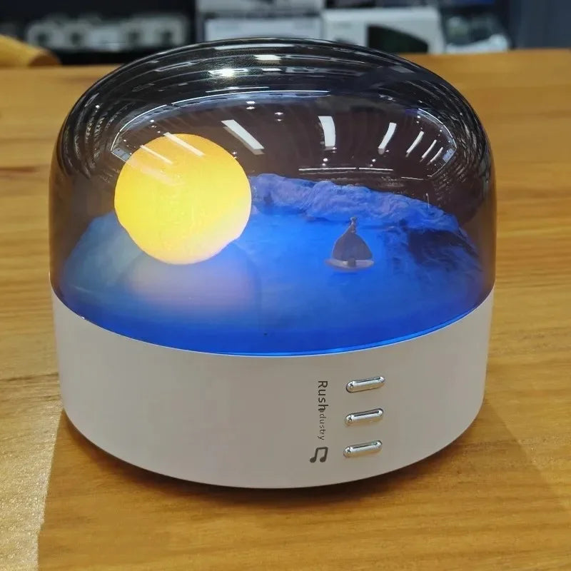 Creative Moon Night Light & Bluetooth Speaker – Eye Protection LED Atmosphere Lamp, Perfect Birthday Gift - SORAVA