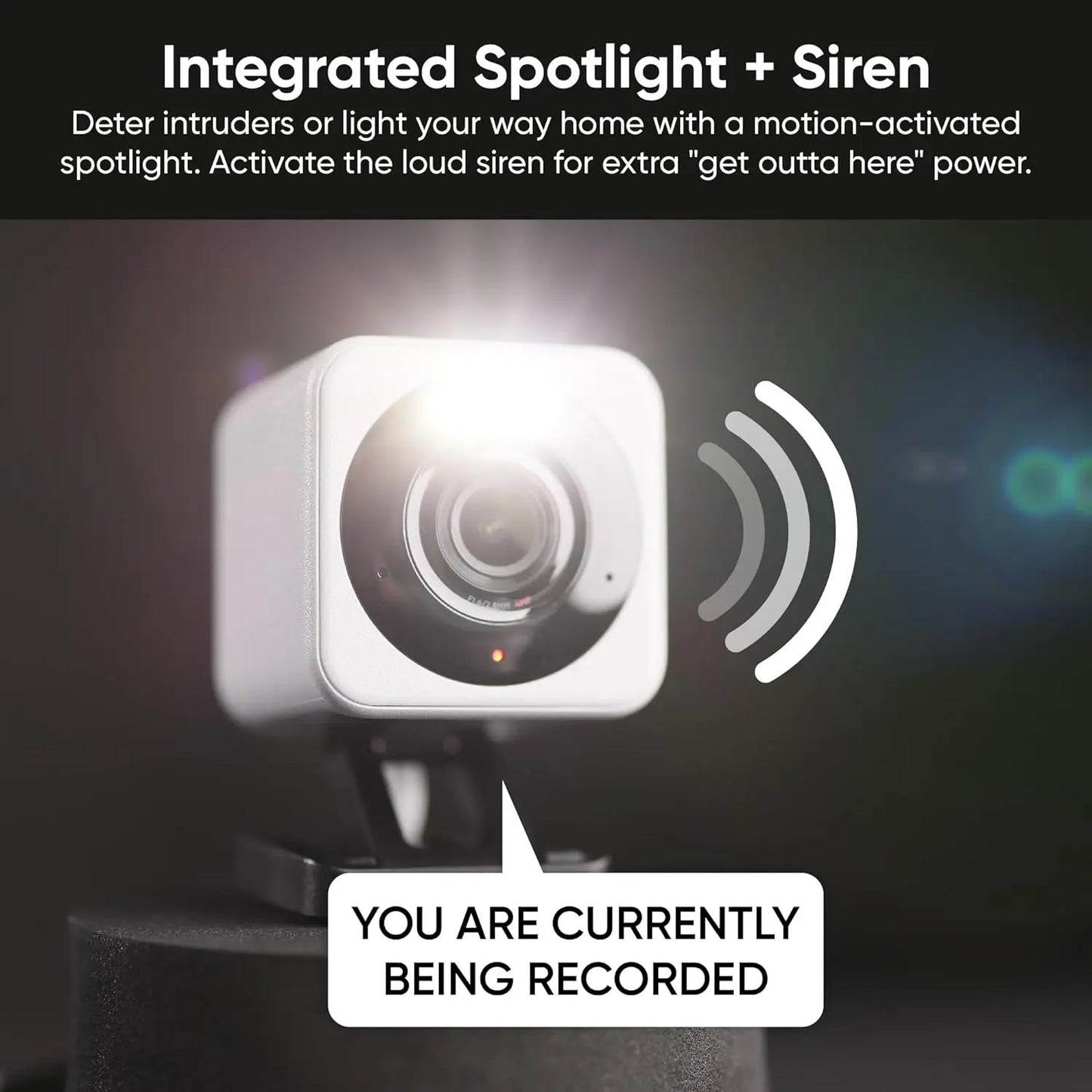 2K HD Wi-Fi Smart Security Camera – Indoor/Outdoor Cam v4 with Motion Detection, Spotlight & Siren for Home, Pet & Baby Monitoring - SORAVA