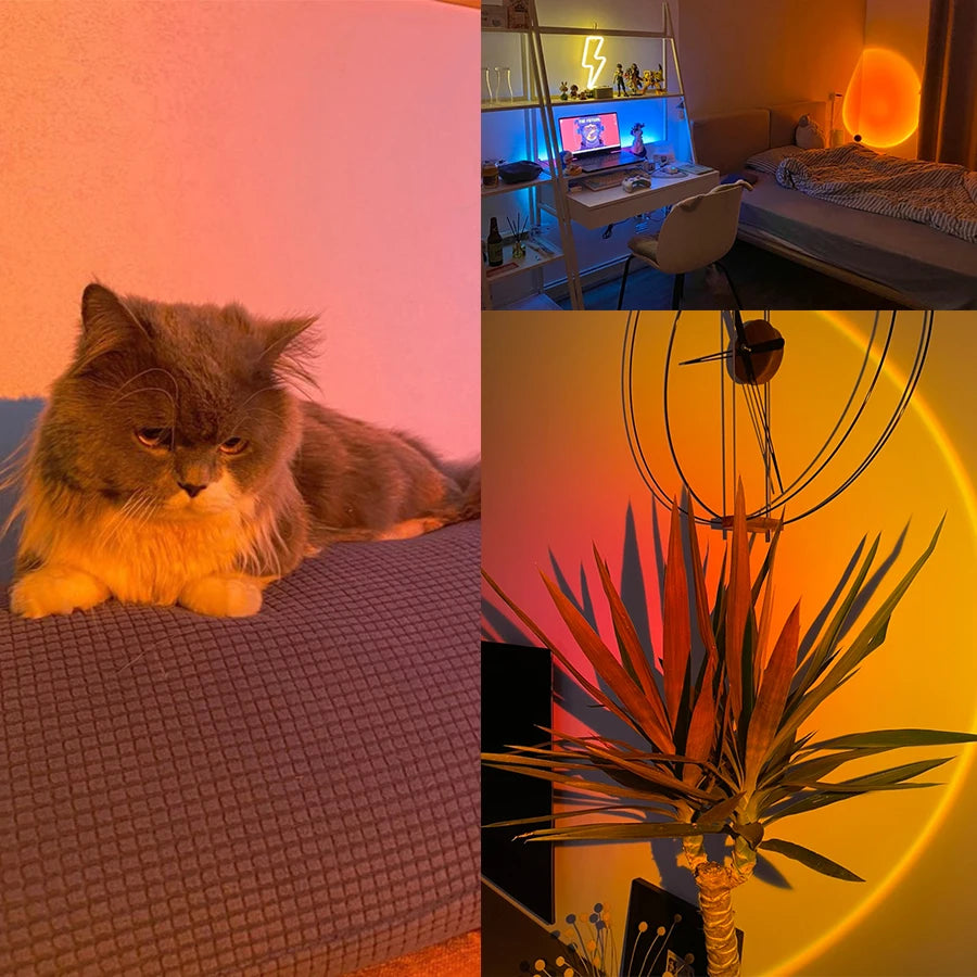 Smart Sunset Lamp – Tuya LED Night Light with USB, RGB & Smart Life App, Remote Control Projection for Room Decor, Photography & Festivals - SORAVA
