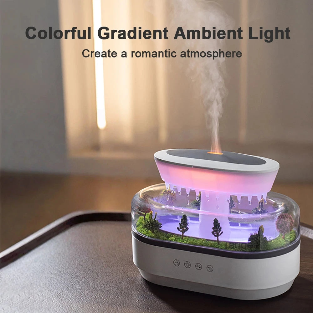 Aroma Raindrop Humidifier – Colorful Atmosphere Light with White Noise, Music & Essential Oil Diffuser for Home - SORAVA