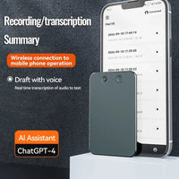 AI-Powered ChatGPT-4 Mini Voice Recorder – Phone Call Audio Recorder, Transcriber, Summarizer & 58-Language Translator Dictaphone