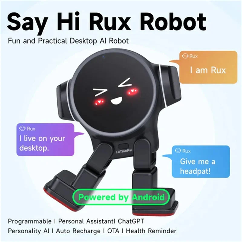 Rux Smart Desktop Robot – AI ChatGPT Toy with Touch Screen, Bluetooth & WiFi, Supports Mi Home - SORAVA