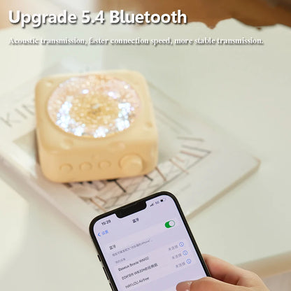 Portable Wave Projection Light & Bluetooth Speaker – RGB Atmosphere Lamp with HiFi Audio, Wireless MP3 Player, Perfect Birthday Gift - SORAVA