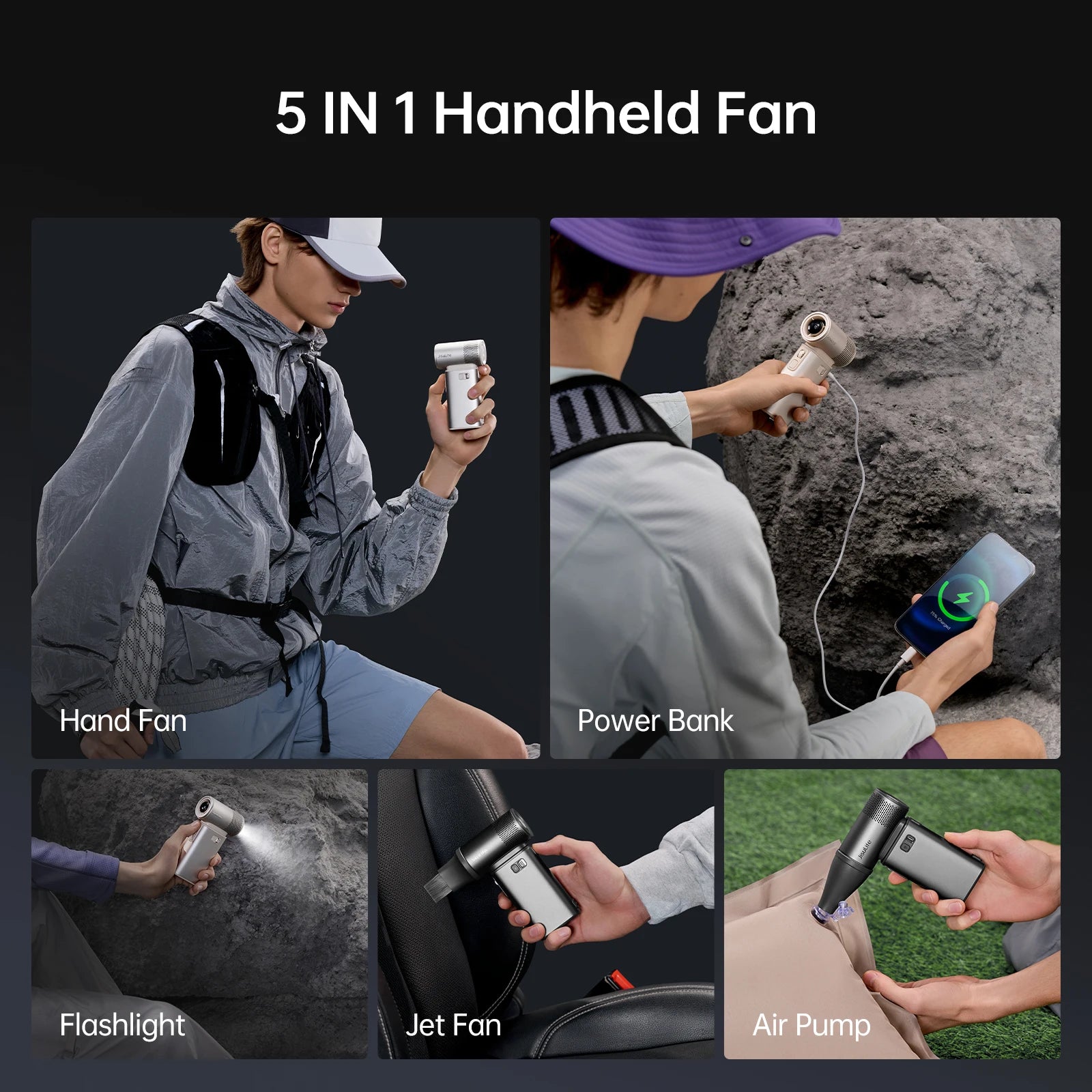 Portable Turbo Handheld Fan – Ultra 2 Power Jet, 100 Speed Settings, 9000mAh Rechargeable Battery & LED Display for Outdoor Travel & Camping - SORAVA