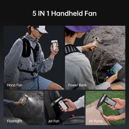 Portable Turbo Handheld Fan – Ultra 2 Power Jet, 100 Speed Settings, 9000mAh Rechargeable Battery & LED Display for Outdoor Travel & Camping - SORAVA