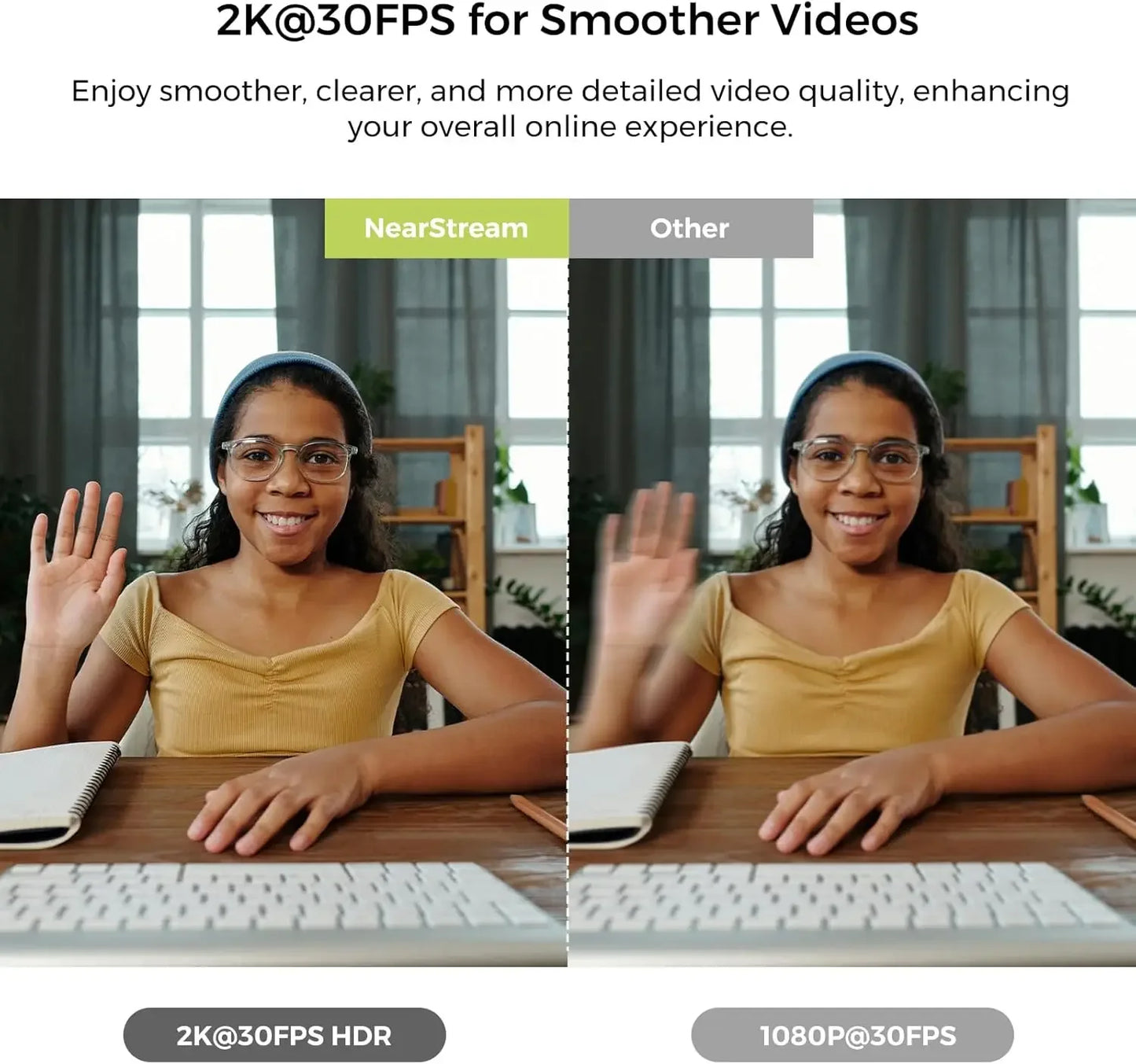 1080P USB Webcam – 60FPS with AI Noise-Canceling Microphone, Auto Focus, Plug-and-Play PC Camera - SORAVA