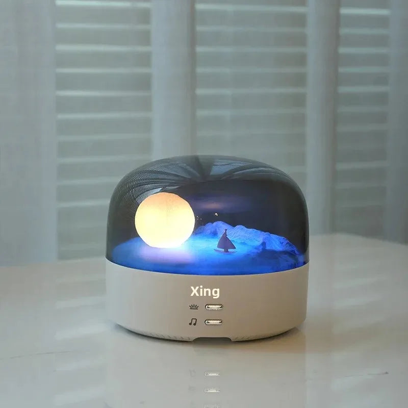 Creative Moon Night Light & Bluetooth Speaker – Eye Protection LED Atmosphere Lamp, Perfect Birthday Gift - SORAVA