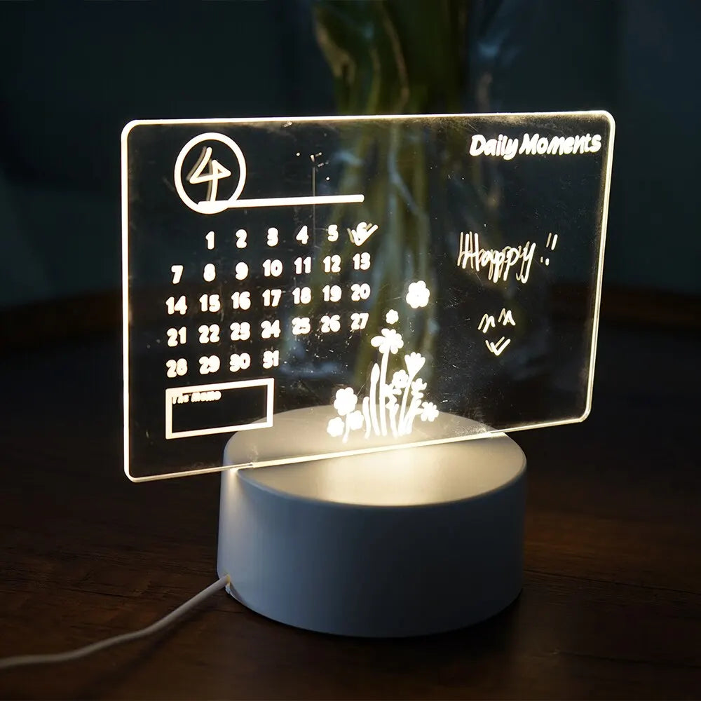 Creative LED Note Board Night Light – USB Rewritable Message Board with Warm Soft Light for Kids, Girlfriend & Room Decoration - SORAVA