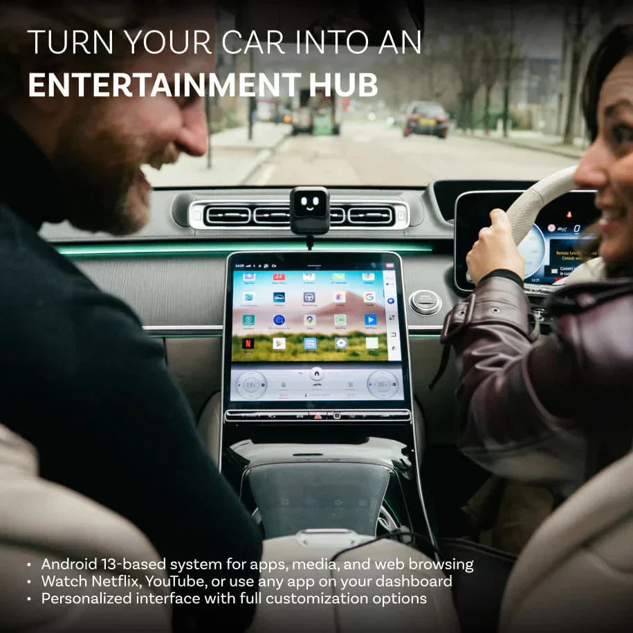 Nano CarPlay AI Box – Wireless Voice Control, Android Auto QCM6225, 8G+128G, Android 13 TV Box for YouTube, Netflix, Play Store - SORAVA