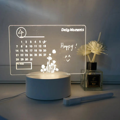 Creative LED Note Board Night Light – USB Rewritable Message Board with Warm Soft Light for Kids, Girlfriend & Room Decoration - SORAVA