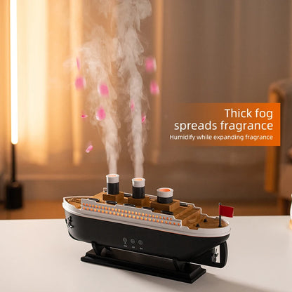 250ml Titanic Ship Air Humidifier – Jellyfish Smoke Ring Essential Oil Diffuser for Home Decoration & Aromatherapy - SORAVA