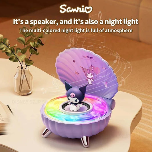 Sanrio Kuromi Mini Bluetooth Speaker – K39 Kawaii Wireless Portable Night Light, My Melody Shell Series, Perfect Anime Girl Gift - SORAVA