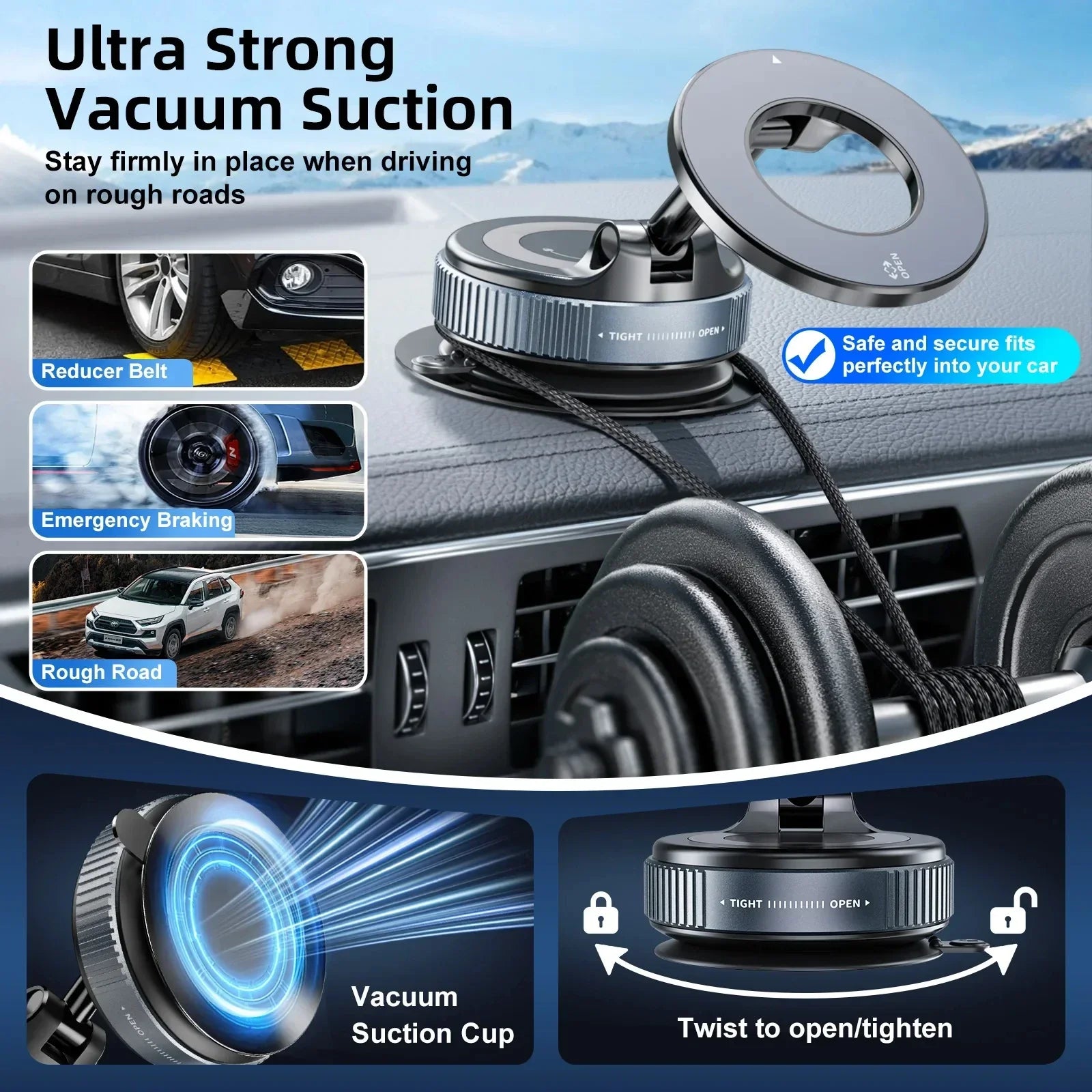 Foldable Magnetic Phone Holder – Vacuum Suction Cup Mount for Navigation & Hands-Free Driving 2025 - SORAVA