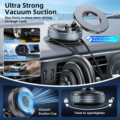 Foldable Magnetic Phone Holder – Vacuum Suction Cup Mount for Navigation & Hands-Free Driving 2025 - SORAVA