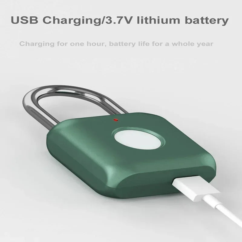 Smart Mini Fingerprint Padlock – Quick Unlock, Keyless USB Rechargeable Lock for Doors, Luggage & Cases - SORAVA