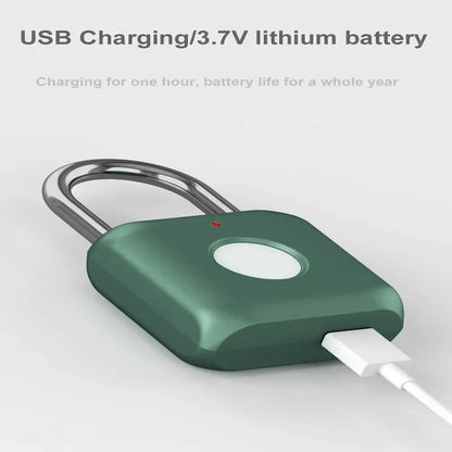 Smart Mini Fingerprint Padlock – Quick Unlock, Keyless USB Rechargeable Lock for Doors, Luggage & Cases - SORAVA