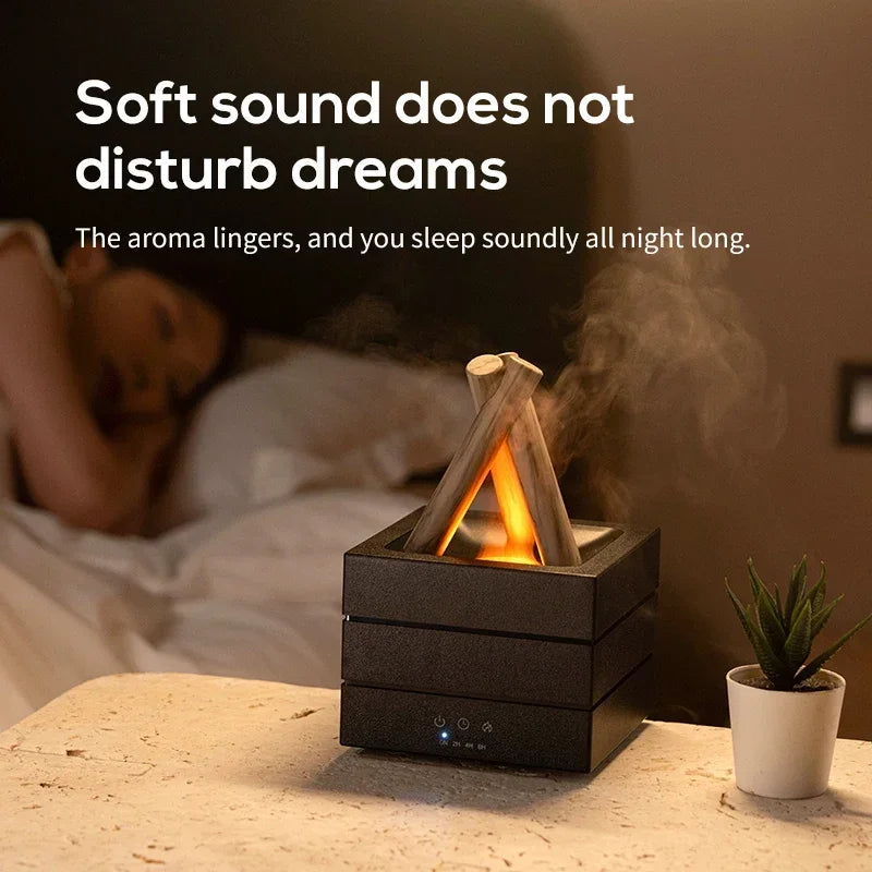 280ml Flame Aroma Diffuser – USB Air Humidifier with Remote Control, Colorful Atmosphere Light & Essential Oil Function - SORAVA