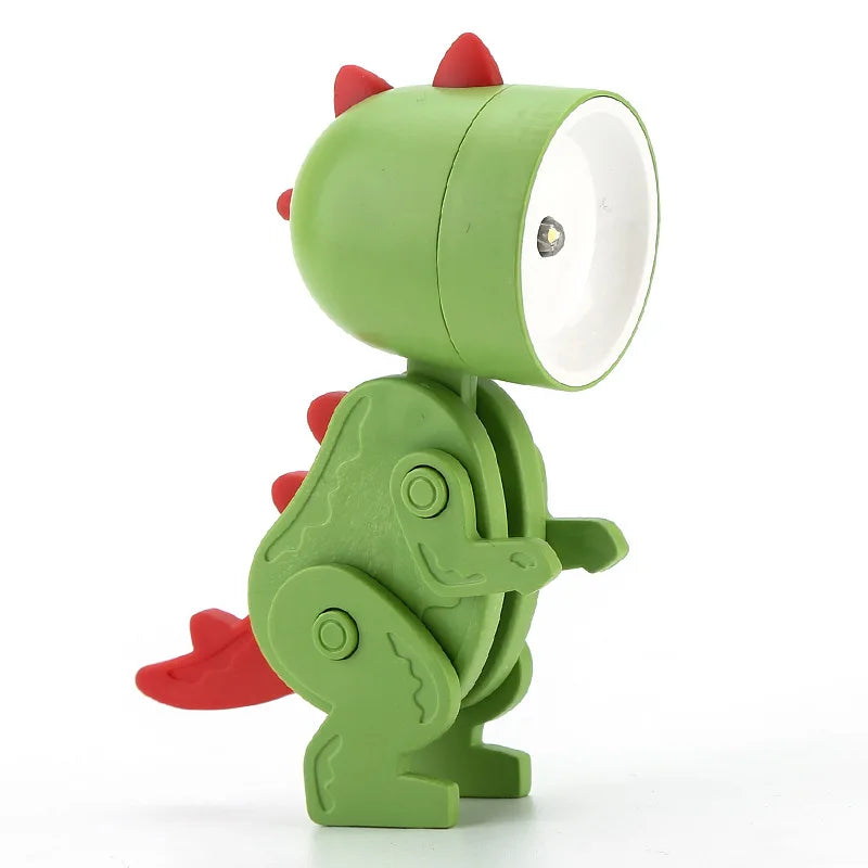 Mini Cartoon LED Table Lamp – Cute Folding Night Light with Adjustable Angle, Eye Protection, Battery Powered - SORAVA