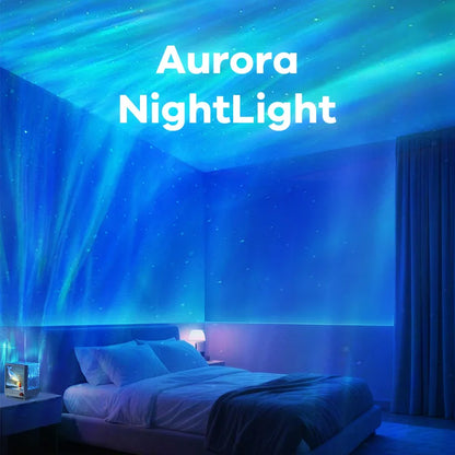 Aurora Box Projector Night Light – Bluetooth Ambient Lamp with White Noise, Stepless Dimming for Bedroom Decor - SORAVA