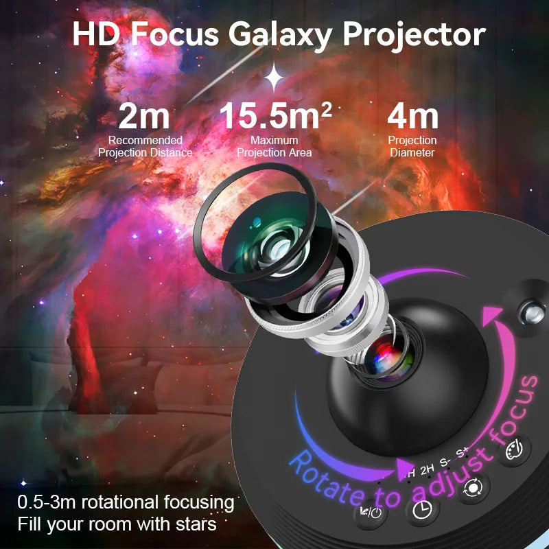 12-in-1 Galaxy Star Projector with Meteor Effect – Ultra-Clear Planetarium Night Light Lamp for Kids - SORAVA