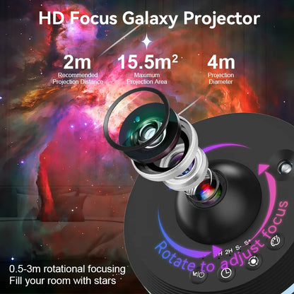 12-in-1 Galaxy Star Projector with Meteor Effect – Ultra-Clear Planetarium Night Light Lamp for Kids - SORAVA