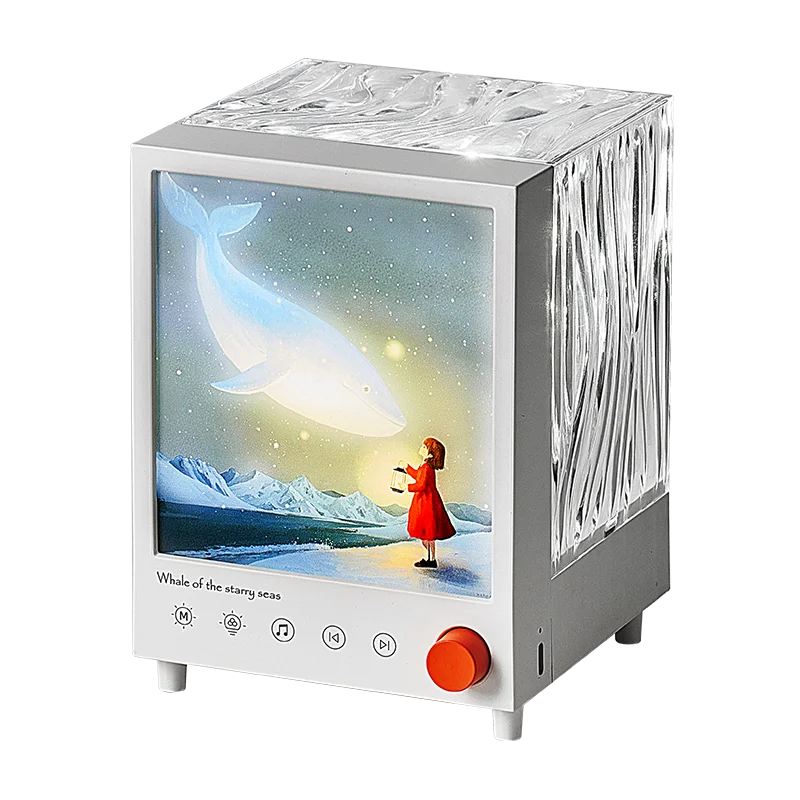 Aurora Box Projector Night Light – Bluetooth Ambient Lamp with White Noise, Stepless Dimming for Bedroom Decor - SORAVA