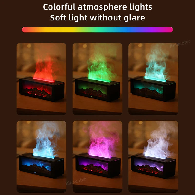 Flame Effect Aroma Diffuser – 150ml Essential Oil Humidifier with Colorful Lights, Timer & Remote Control, Auto-Off for Home & Bedroom Gift - SORAVA