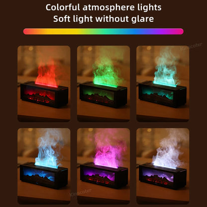 Flame Effect Aroma Diffuser – 150ml Essential Oil Humidifier with Colorful Lights, Timer & Remote Control, Auto-Off for Home & Bedroom Gift - SORAVA