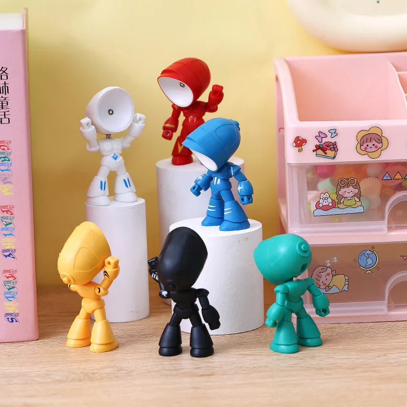 Mini Cartoon LED Table Lamp – Cute Folding Night Light with Adjustable Angle, Eye Protection, Battery Powered - SORAVA