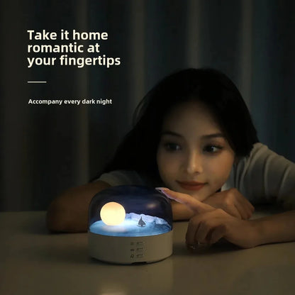 Creative Moon Night Light & Bluetooth Speaker – Eye Protection LED Atmosphere Lamp, Perfect Birthday Gift - SORAVA