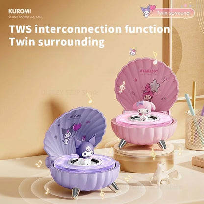 Sanrio Kuromi Mini Bluetooth Speaker – K39 Kawaii Wireless Portable Night Light, My Melody Shell Series, Perfect Anime Girl Gift - SORAVA