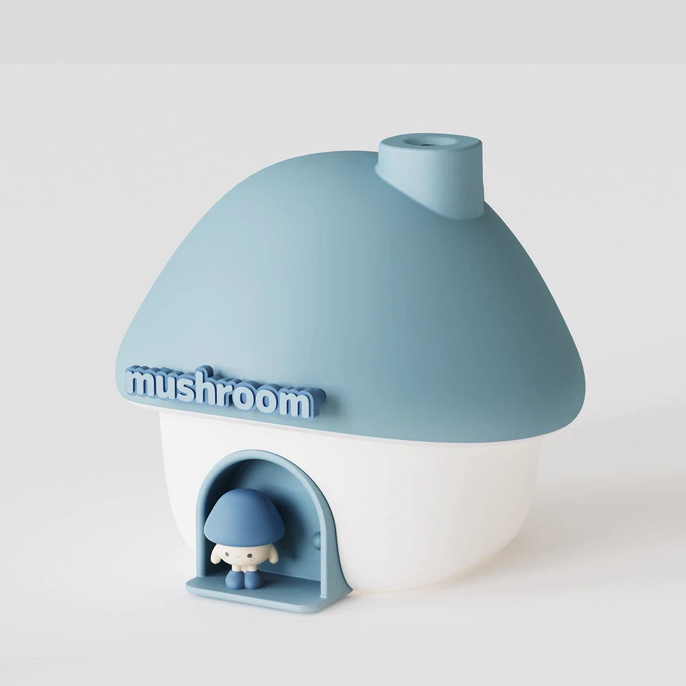 Mini Cartoon Mushroom Air Humidifier – 300ml Ultrasonic Essential Oil Diffuser with Colorful LED Lights for Home - SORAVA