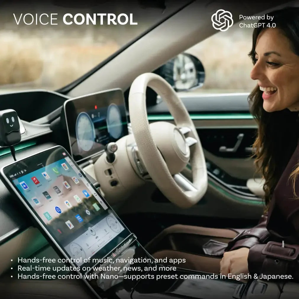 Nano CarPlay AI Box – Wireless Voice Control, Android Auto QCM6225, 8G+128G, Android 13 TV Box for YouTube, Netflix, Play Store - SORAVA