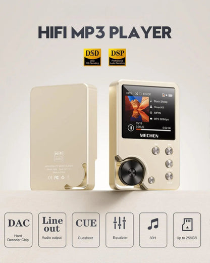 HiFi Lossless MP3 Player – High Quality Music Player with 64GB Card, Supports Up to 256GB Storage for Superior Audio - SORAVA