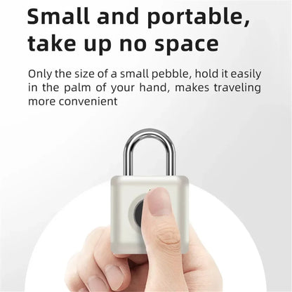 Smart Mini Fingerprint Padlock – Quick Unlock, Keyless USB Rechargeable Lock for Doors, Luggage & Cases - SORAVA