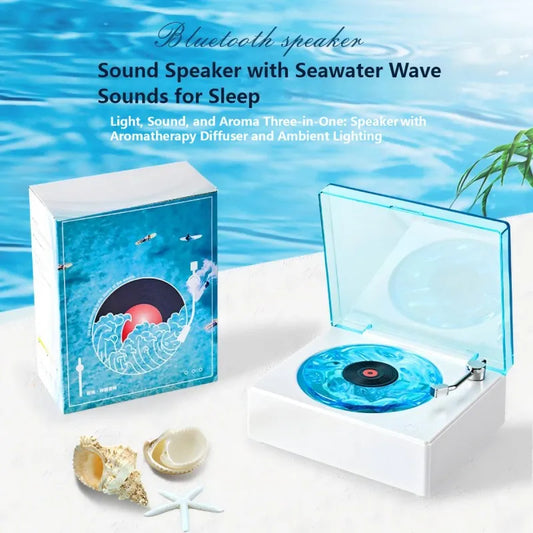 Wireless Sleep Aid Speaker – Retro Vinyl Record Player with Built-In White Noise, RGB Ambient Light & Timer, Perfect Gift - SORAVA