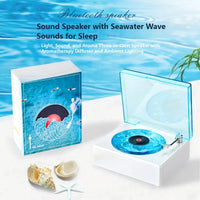 Wireless Sleep Aid Speaker – Retro Vinyl Record Player with Built-In White Noise, RGB Ambient Light & Timer, Perfect Gift