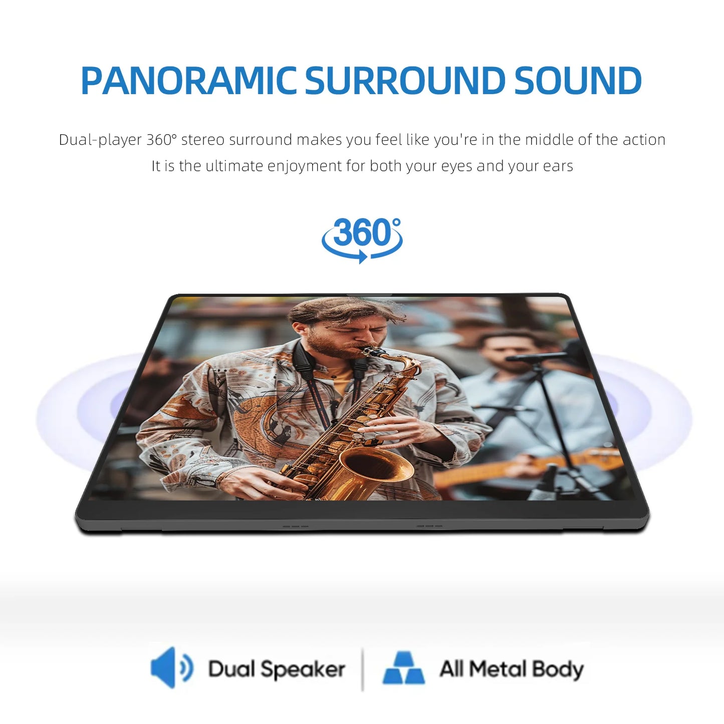 ClarityPro 10.5" Portable Monitor – 1280P FHD, 100% sRGB, 15:10 Low Blue Light Display for Laptop, PC, Xbox, PS4/PS5, Switch & Smartphone