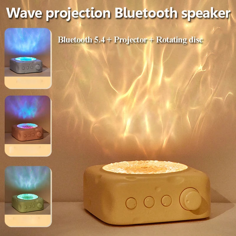 Portable Wave Projection Light & Bluetooth Speaker – RGB Atmosphere Lamp with HiFi Audio, Wireless MP3 Player, Perfect Birthday Gift - SORAVA