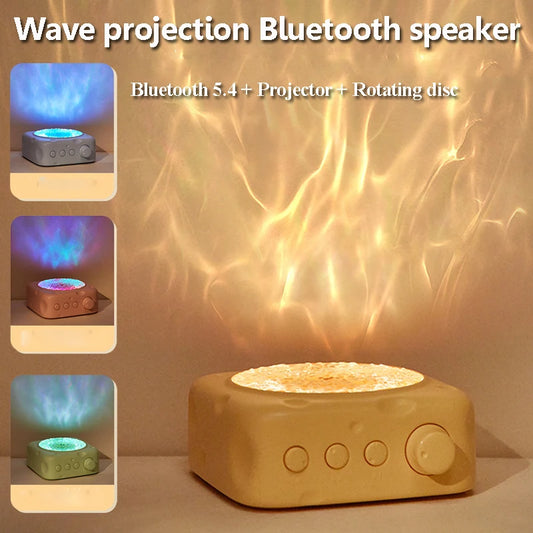 Portable Wave Projection Light & Bluetooth Speaker – RGB Atmosphere Lamp with HiFi Audio, Wireless MP3 Player, Perfect Birthday Gift - SORAVA