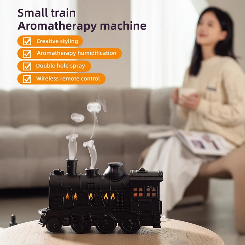 Ultrasonic Air Humidifier & Essential Oil Diffuser – Retro Ship Design with Jellyfish Spray Effect, 7-Color LED Night Light - SORAVA